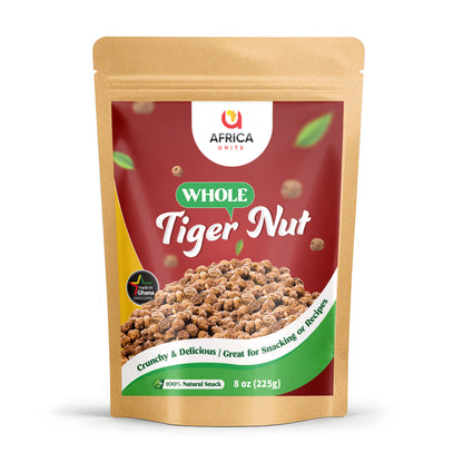 Whole Tiger Nuts (Chufa), Raw Dried Tigernuts for Snacking, Soaking & Cooking, Naturally Sweet, Unsweetened Culinary Ingredient, Product of Ghana, 8 oz